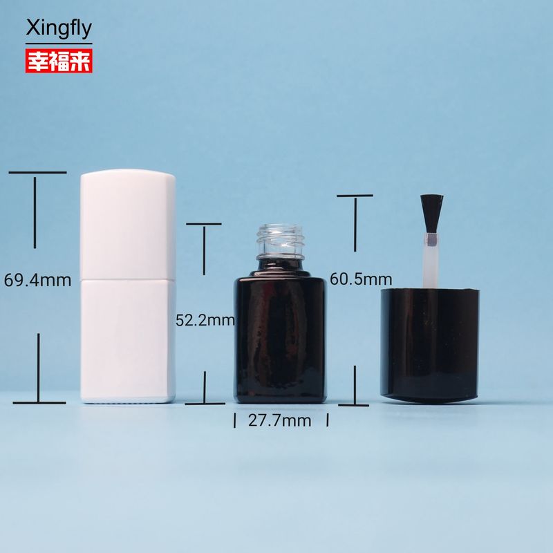 5ml Tırnak Polici Şişesi Boş Şeffaf Cam Tırnak Polici Şişesi Fırça ve Kapağıyla