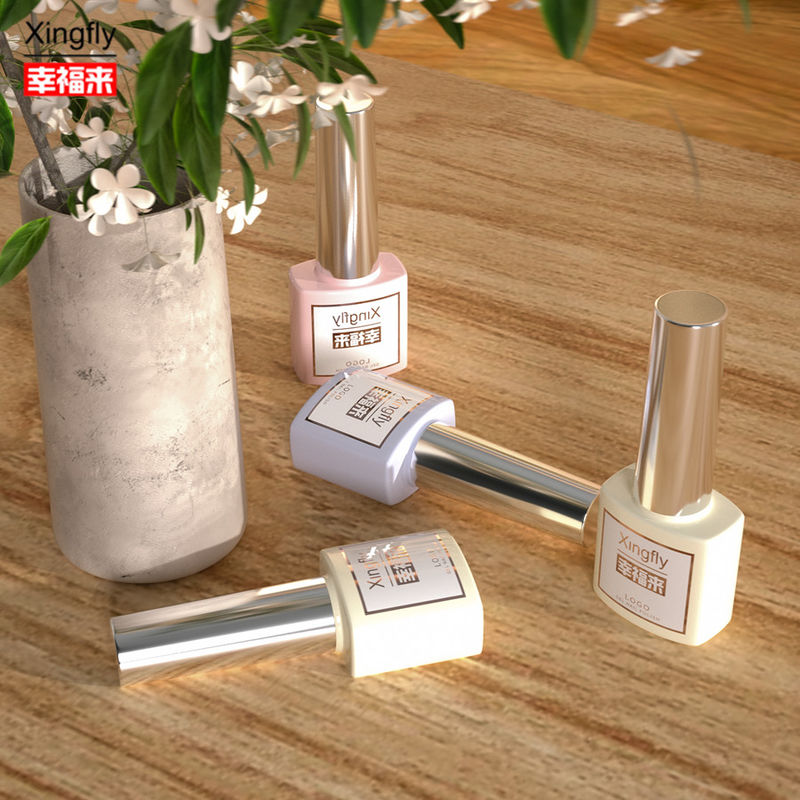7ml Tırnak Polici Şişesi UV Gel Tırnak Polici Konteyneri Kare Boş Tırnak Polici Cam Şişe