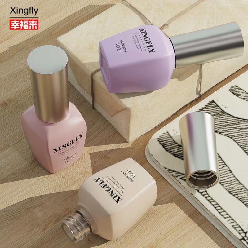 15ml Gel Tırnak Lakı Özel Tasarımlı Cam Şişe Kapalı ve Fırçalı Tırnak Lakı için Boş