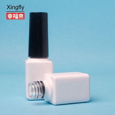 İyi fiyat Şeffaf 6ml tırnak cilası şişe Gel plastik kapağı ve fırçası olan kare şişe çevrimiçi